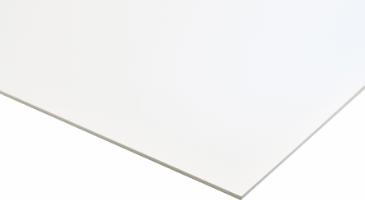 Polystyren plade, Hvid mat/mat, 1006mm x 1406mm x 0,5mm 